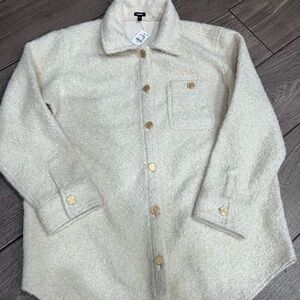 Express Cream Bouclé Button-Up Jacket